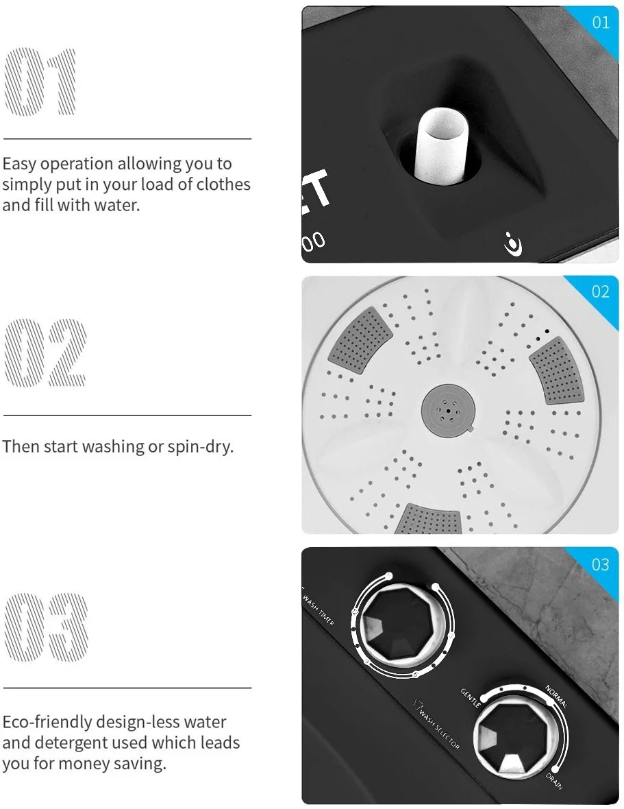 26lbs Portable Semi-automatic Twin Tub Washing Machine W5594