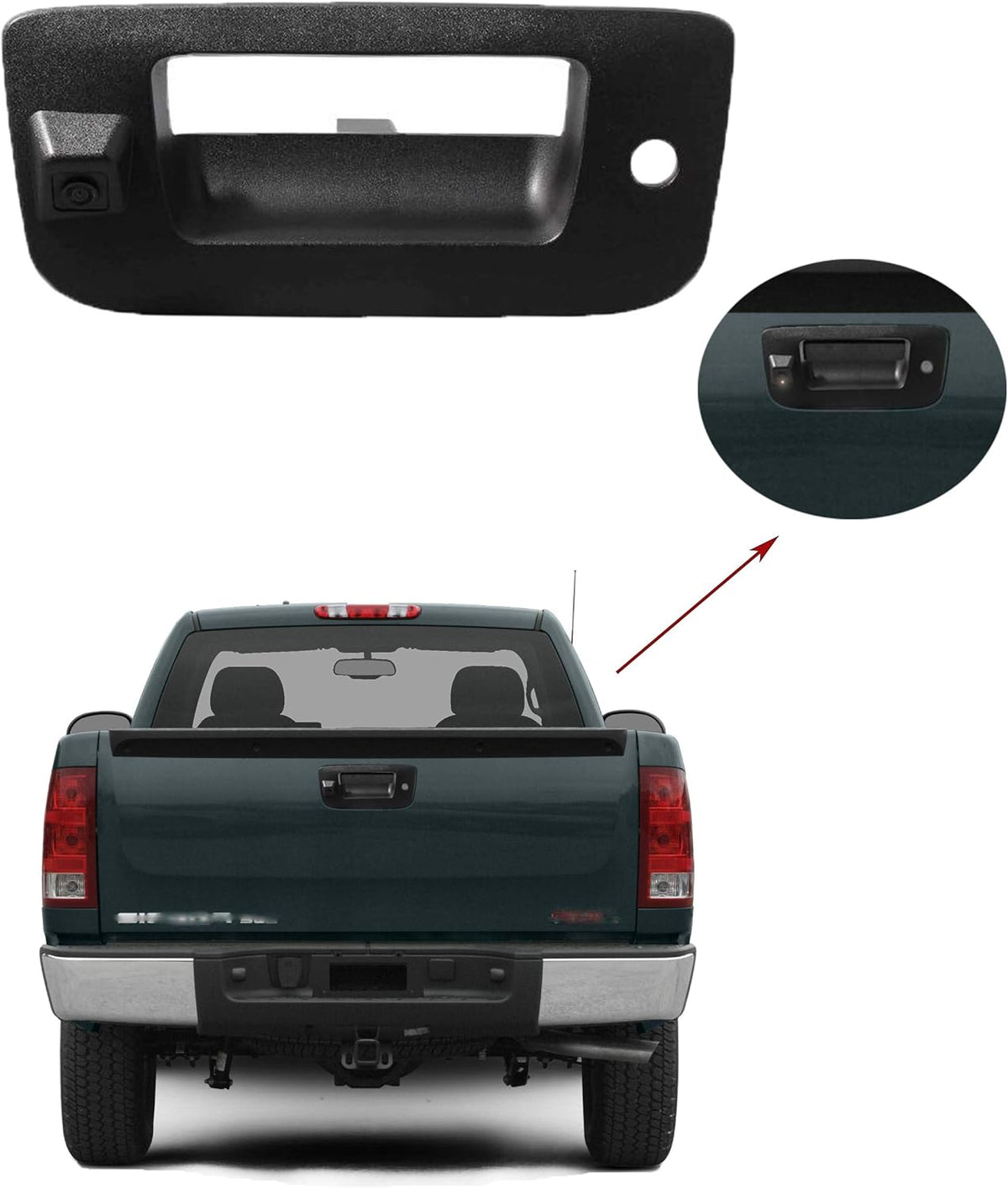 Black Tailgate Handle with Backup Camera X752236