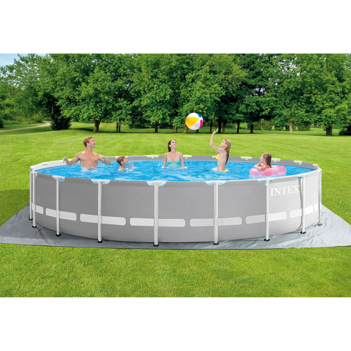 20ft x 52in Above Ground Pool, Lounger Float 2 Pack & Cooler Q231128