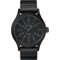 Black Leather Nylon Strap Watch P9423