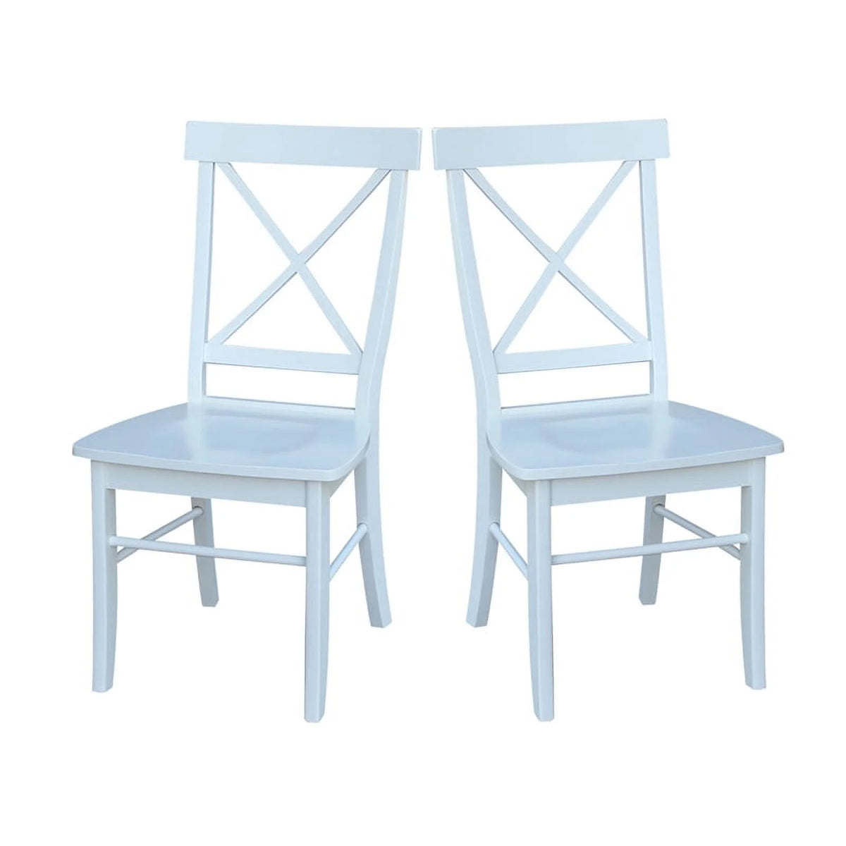 White Wooden X-Back Dining Chair Set of 2 D38598