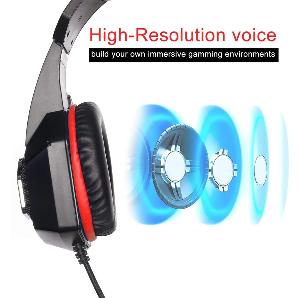 Gaming Headset with Mic, Over Ear 3.5mm Noise Canceling LED Light Y671354