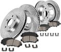 Front and Rear 5 Lug Rotors with Ceramic Brake Pads O291