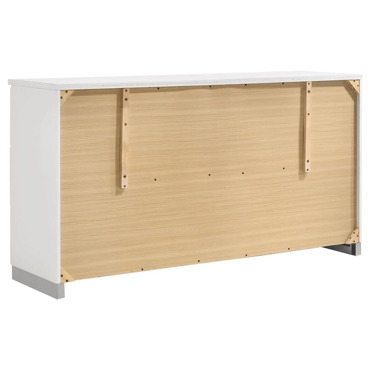 4-Piece Wood Eastern King Bedroom Set in Glossy White K5062