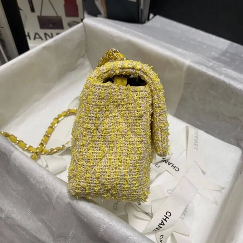 Yellow Tweed Bag E2780