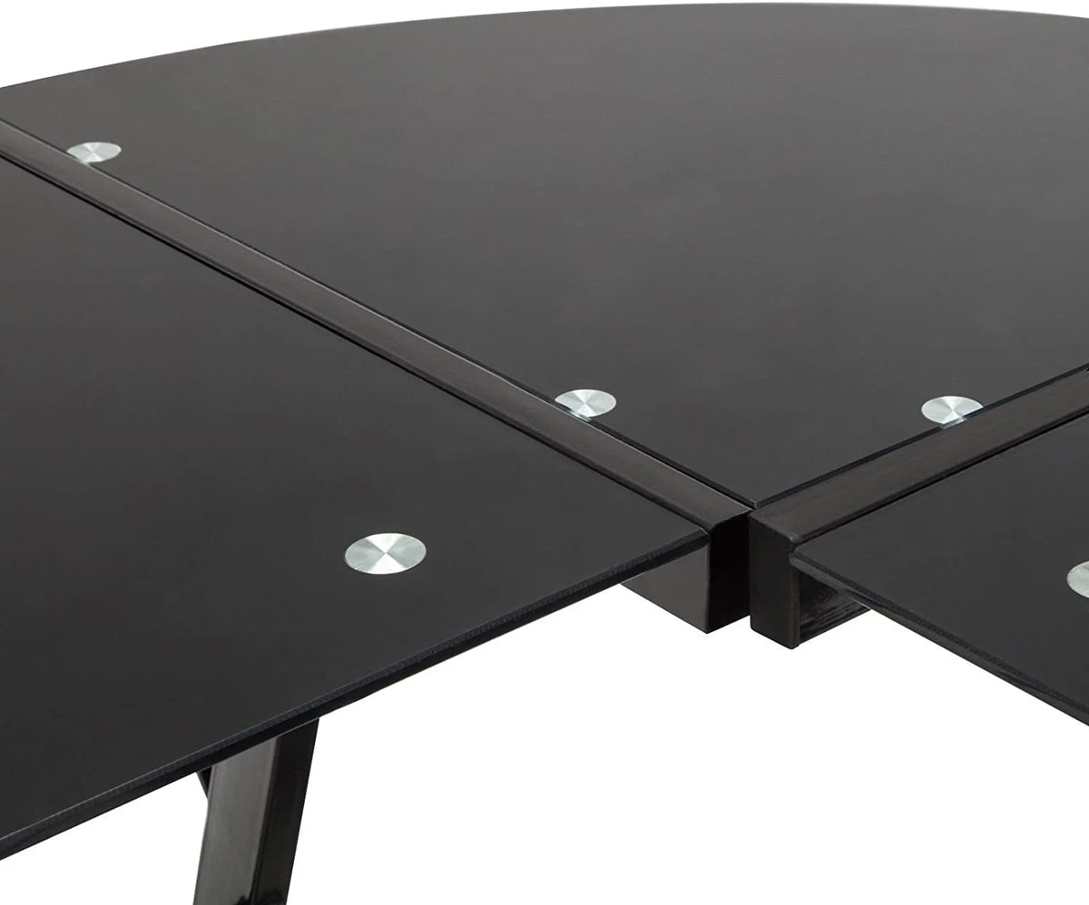 Black L-Shape Corner Desk Y80689
