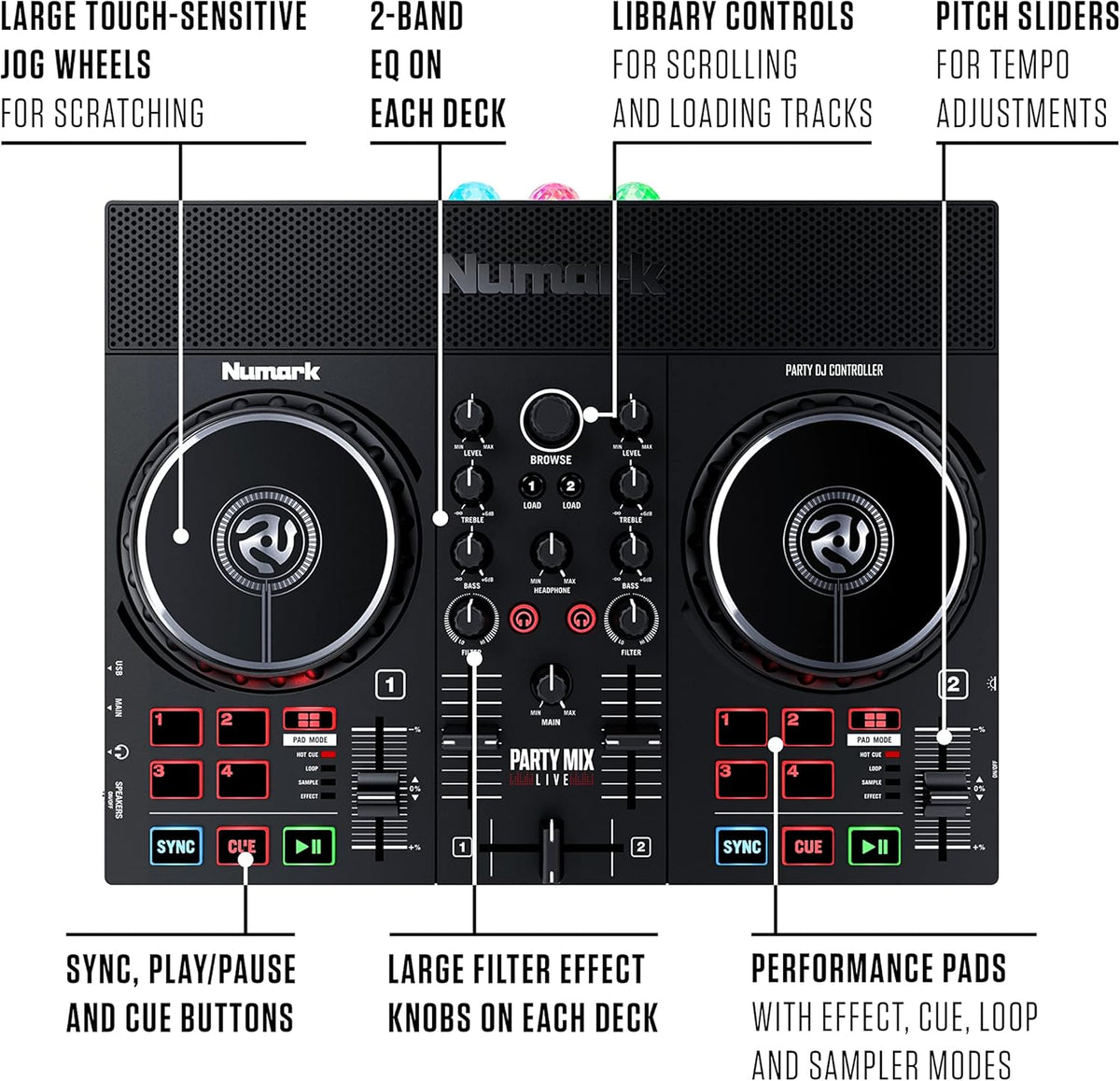 DJ Controller with Built in Speakers and DJ Mixer E981