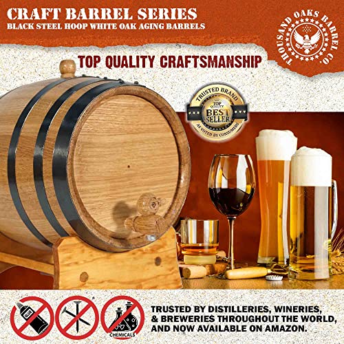 2 Liter Oak Aging Barrel with Wood Stand, Bung & Spigot M96083