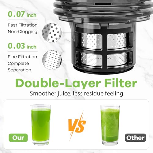 Cold Press Juicer 5.8" Wide Feed Chute 400W Slow Masticating Juicer W715