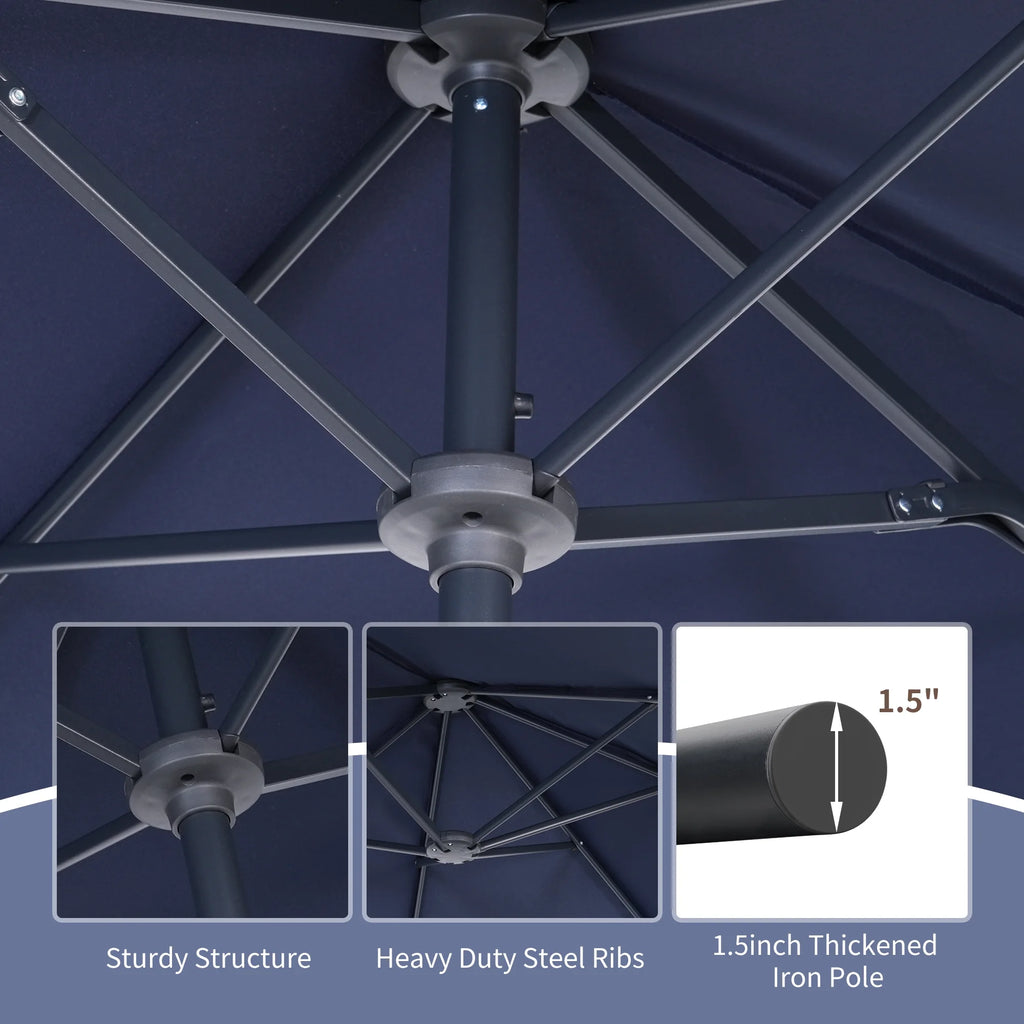13 FT Patio Umbrella with Easy Crank, Dark Blue N485