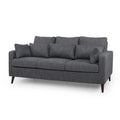 Charcoal Fabric 3 Seater Sofa with Accent Pillows Y14872