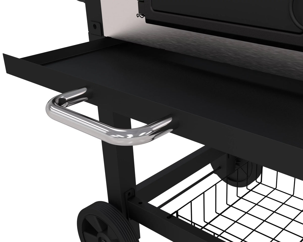 Stainless Heavy-Duty Charcoal Grill with Wheels E75333