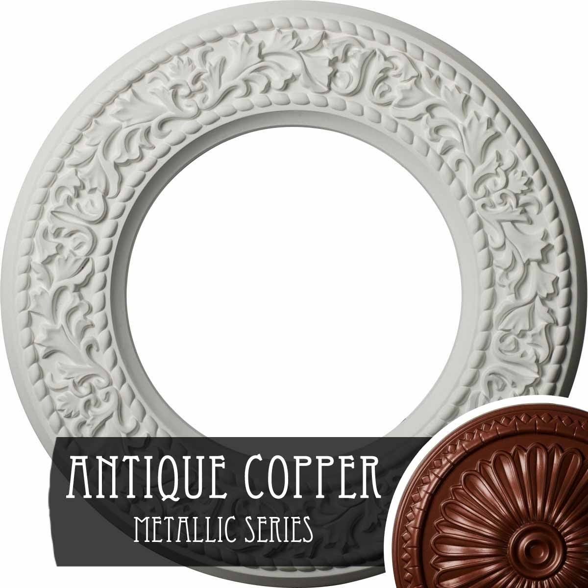 Blackthorn Ceiling Medallion Hand-Painted Polished Copper O404