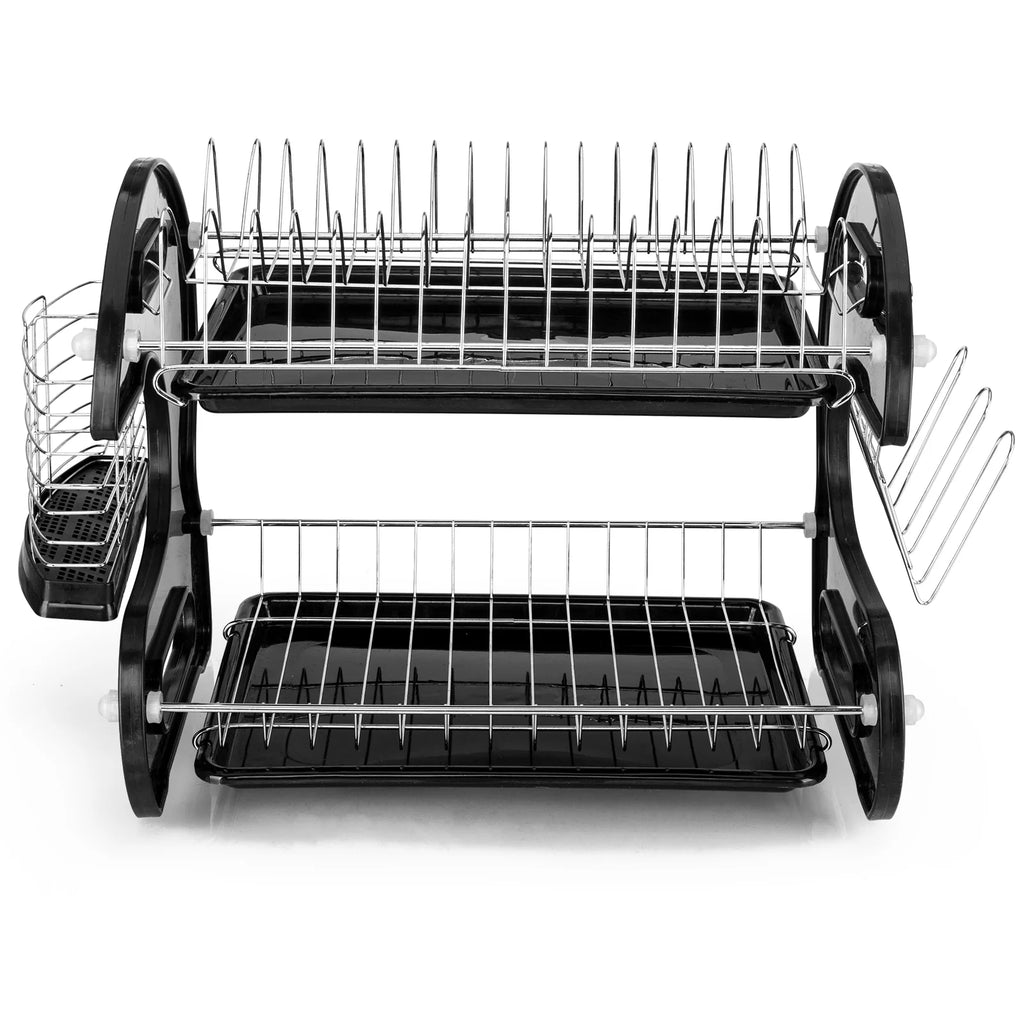 Black 2-Tier Plastic Dish Drainer C380072