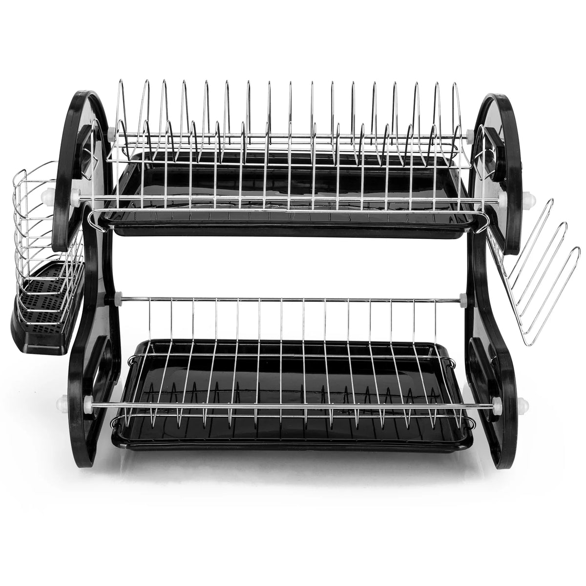Black 2-Tier Plastic Dish Drainer C380072