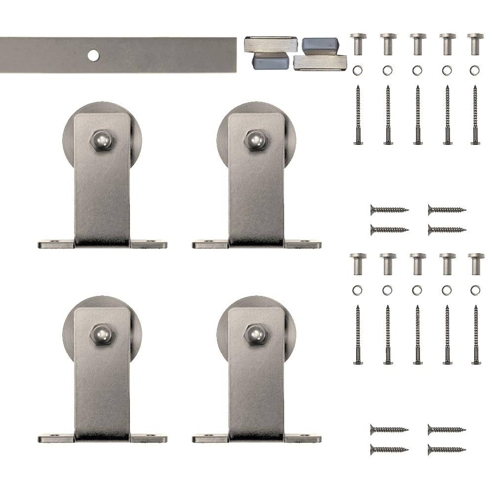 Satin Nickel Top Mount Barn Door Kit S10079