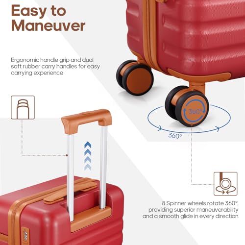3 Piece PC Hardside Carry On Luggage Set with Spinner Wheels and TSA Lock E632862