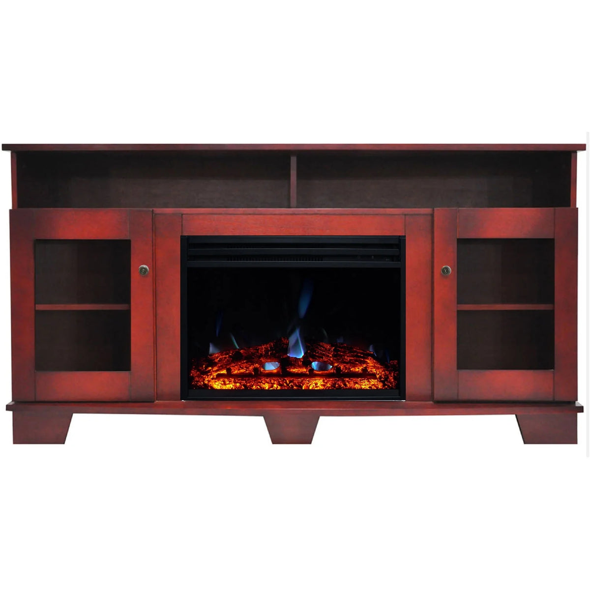 Electric Fireplace Heater with Cherry TV Stand N813