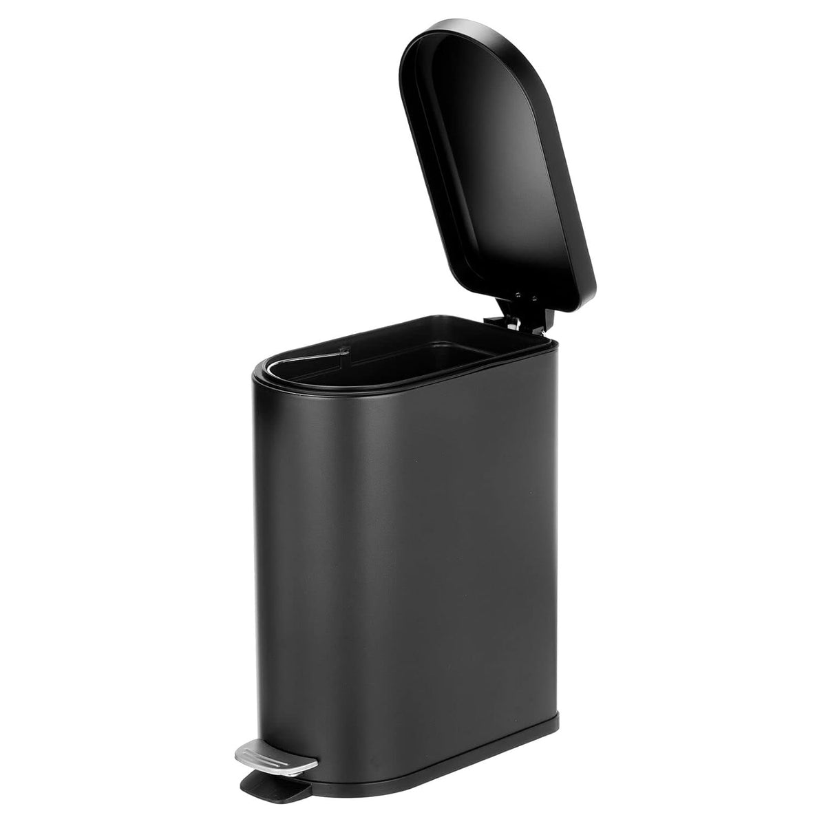 Black 2.6 Gallon Stainless Steel Step Trash Can P181