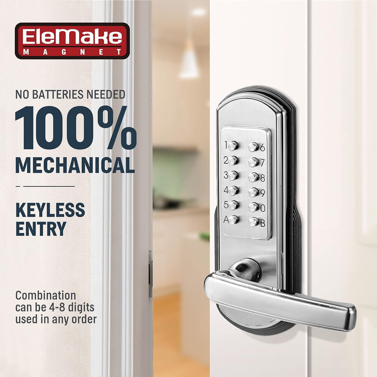 Keypad Door Lock with Handle Stainless Steel A193