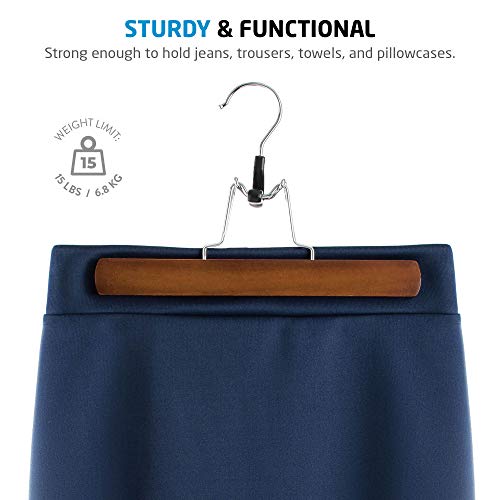 20 Pack Wooden Pants Hangers with Clips E85601