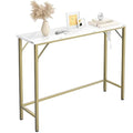 Gold Narrow Console Table with Outlets G7123