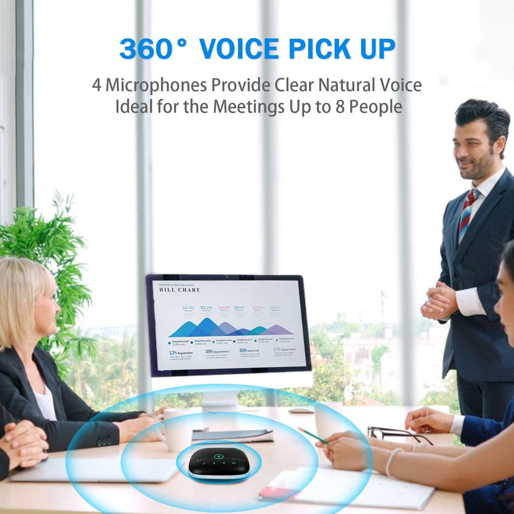 Bluetooth Conference Speakerphone with 4 Noise Cancellation Mics G910522