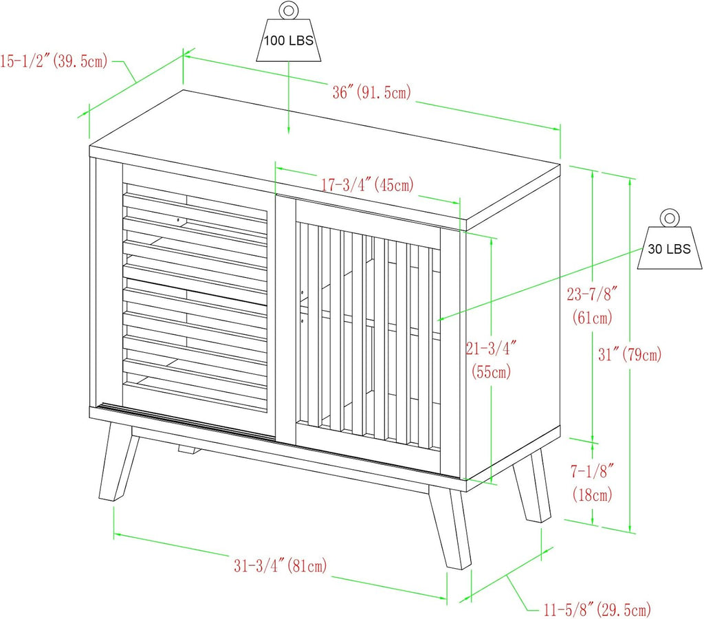 36 Inch White and Rustic Oak Cabinet Z8190