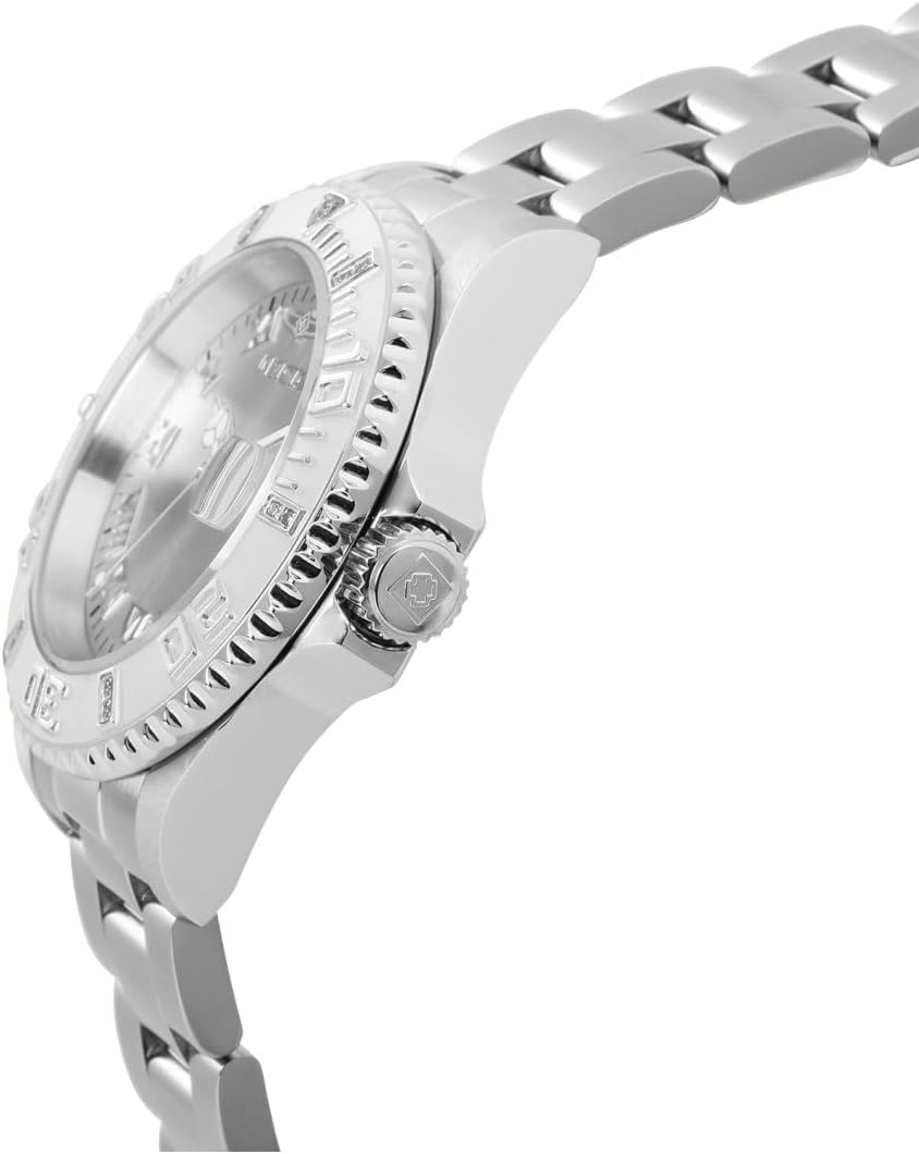 Silver Dial Diamond Accented Watch D3393