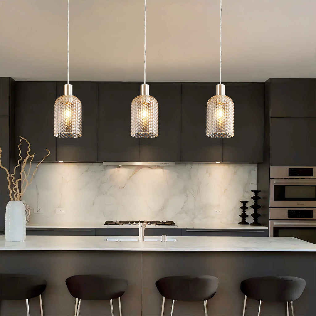 1-Light Dimmable Clear Glass Vintage Pendant G2924