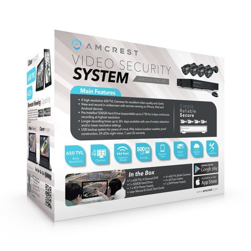 4-Channel DVR Security System with 4 Weatherproof Bullet Cameras Z948