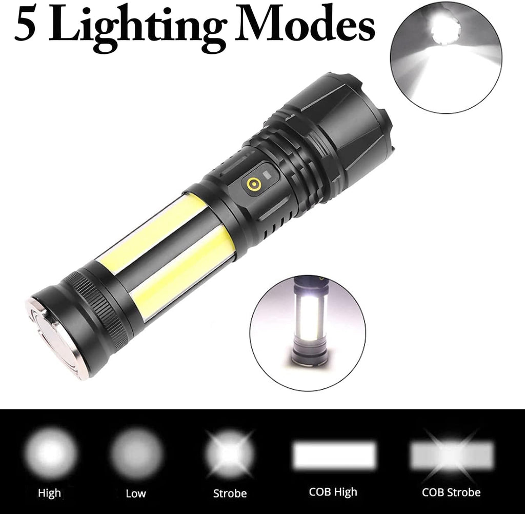 Rechargeable LED Flashlight 90000 Lumen Waterproof Magnetic 5 Modes Zoomable K6748