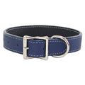 Navy Blue Italian Leather Dog Collar V96485