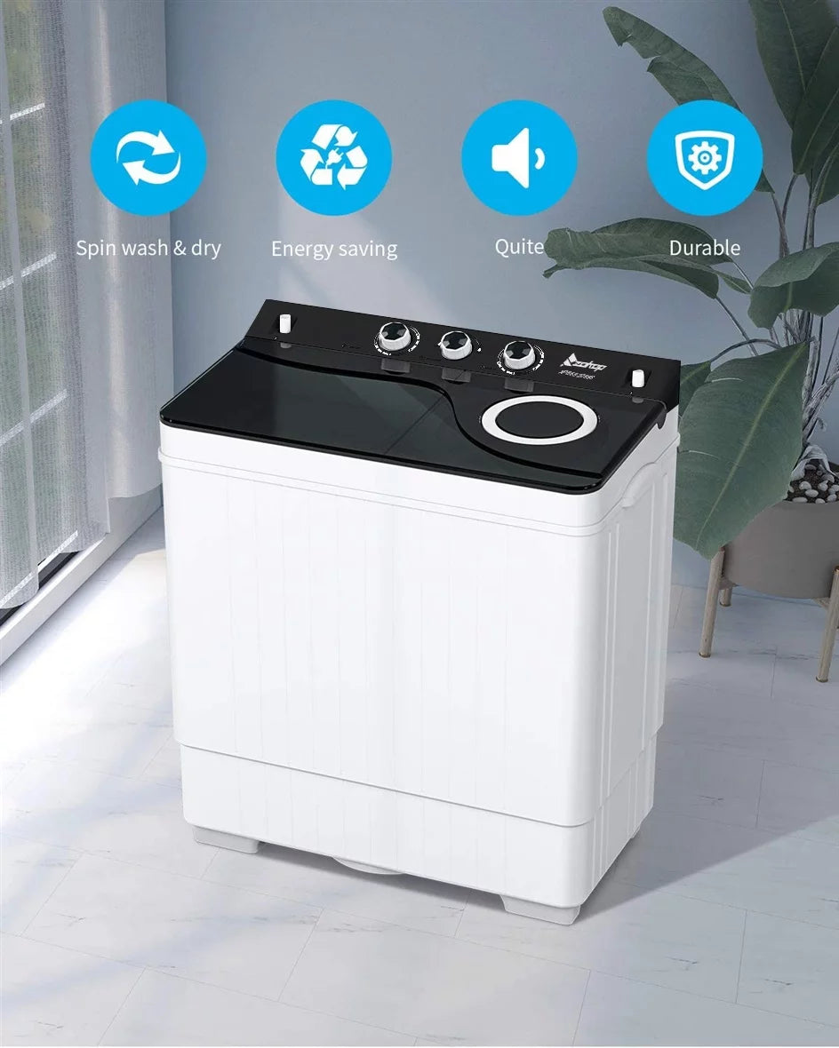 26lbs Portable Semi-automatic Twin Tub Washing Machine W5594