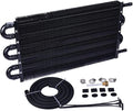 6 Pass Tube and Fin Transmission Cooler Universal 5/16" Oil Cooler Kit Aluminium Black Pack of 2 H1921