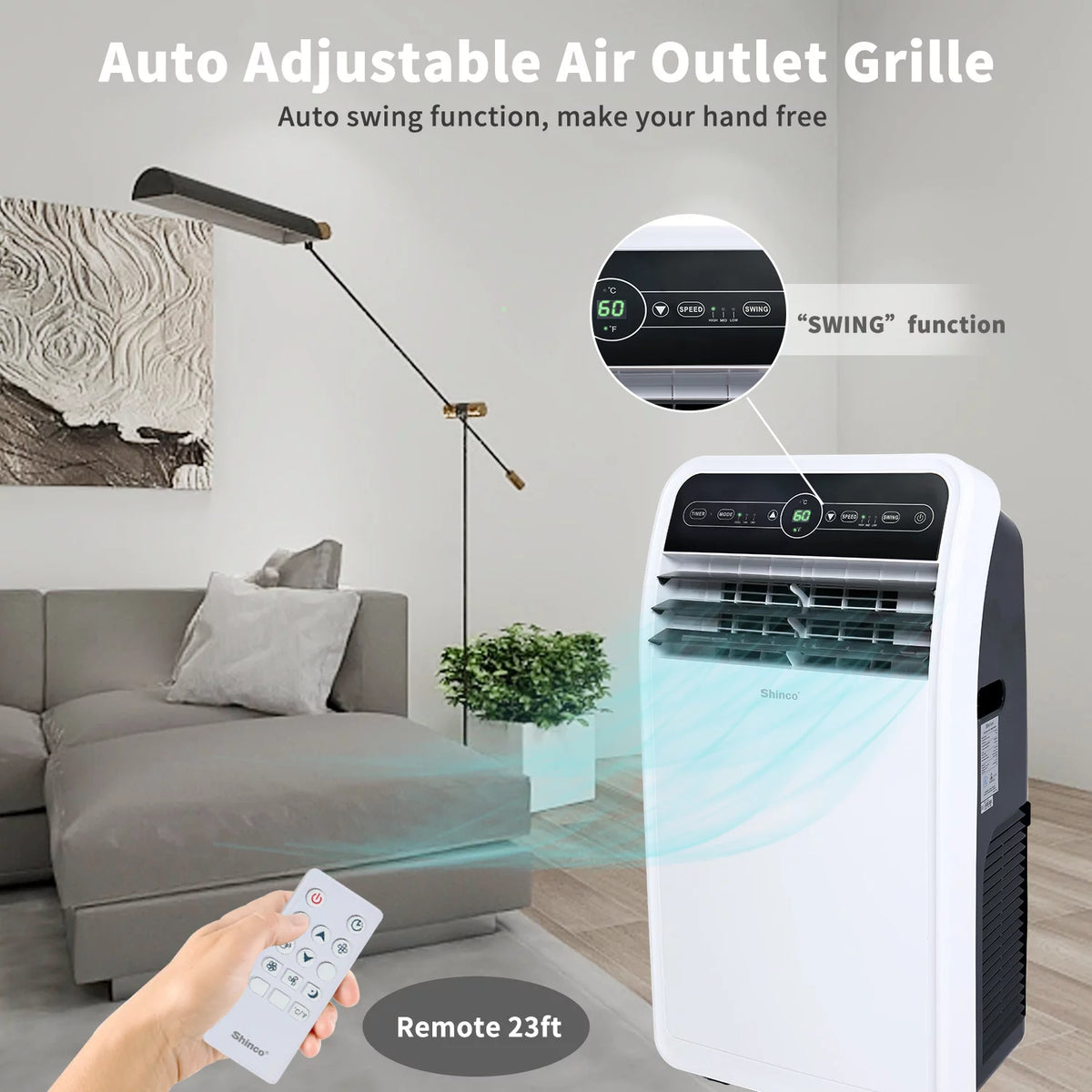 7800BTU 3 in 1 Portable Air Conditioner with Remote Control P8883