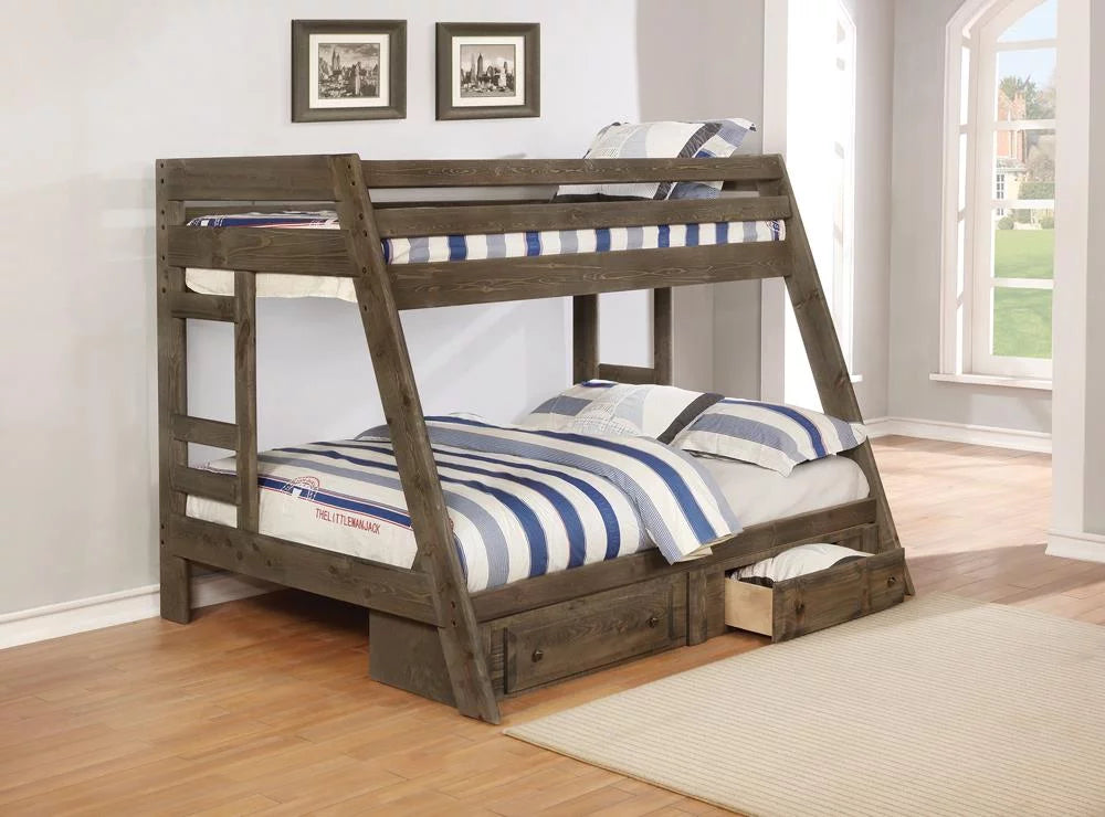 Gun Smoke Twin over Full Bunk Bed C1069