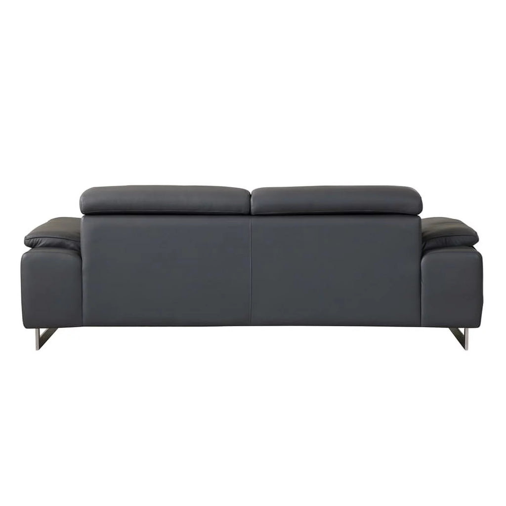 87" Genuine Italian Leather Sofa Dark Gray S415935