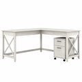 60W L Shaped Desk With 2 Drawer Mobile File Cabinet S624904