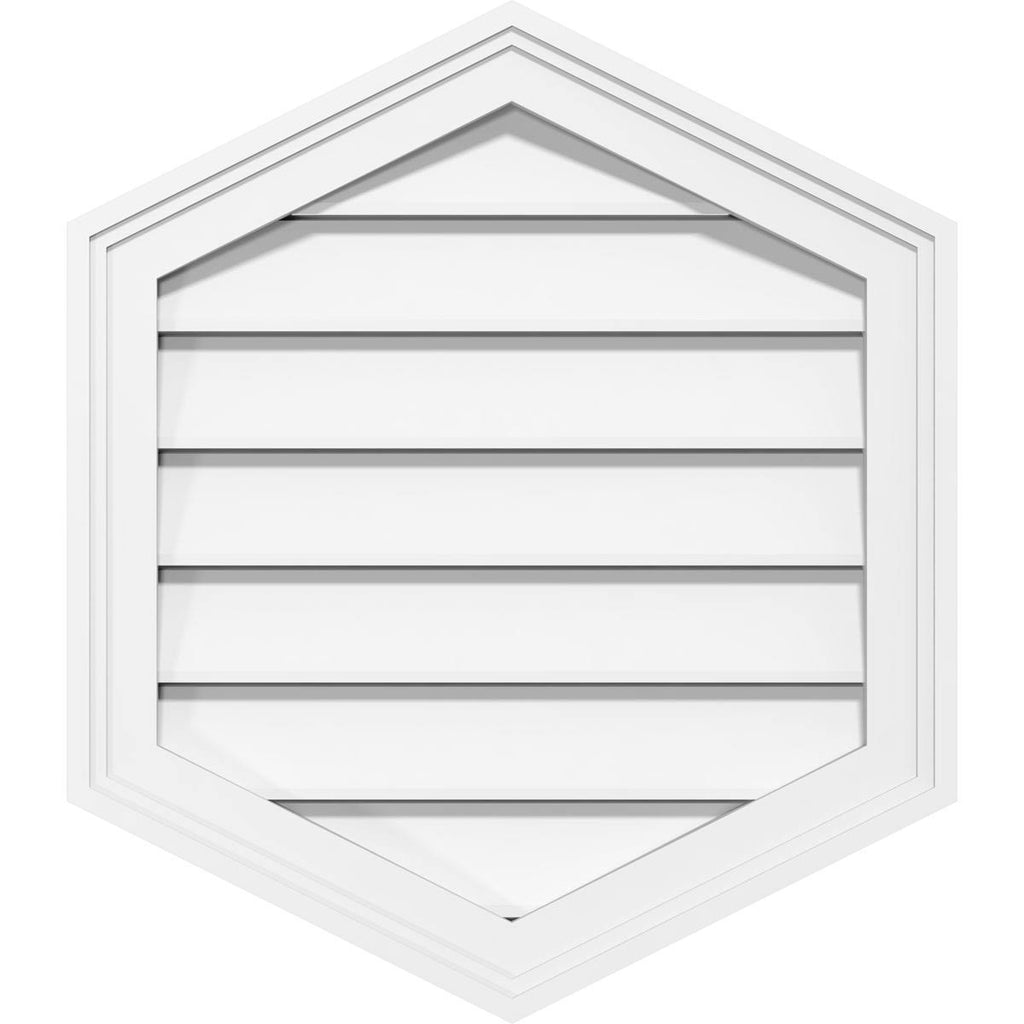 16x22W x 30x22H Vertical Peaked Surface Mount PVC Gable Vent 14/12 Pitch K239