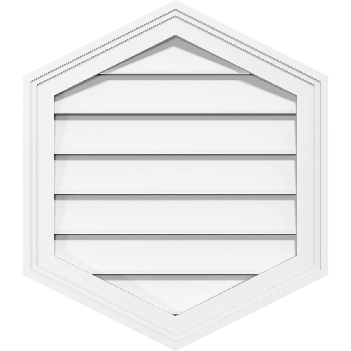 16x22W x 30x22H Vertical Peaked Surface Mount PVC Gable Vent 14/12 Pitch K239