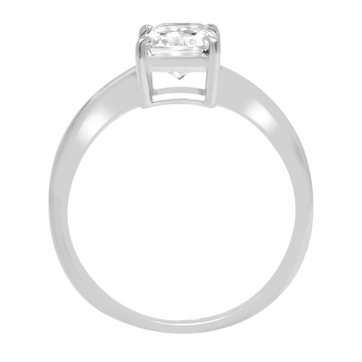 2.5ct Radiant Cut Simulated Alexandrite 18k White Gold Ring Size 3.75 I191068
