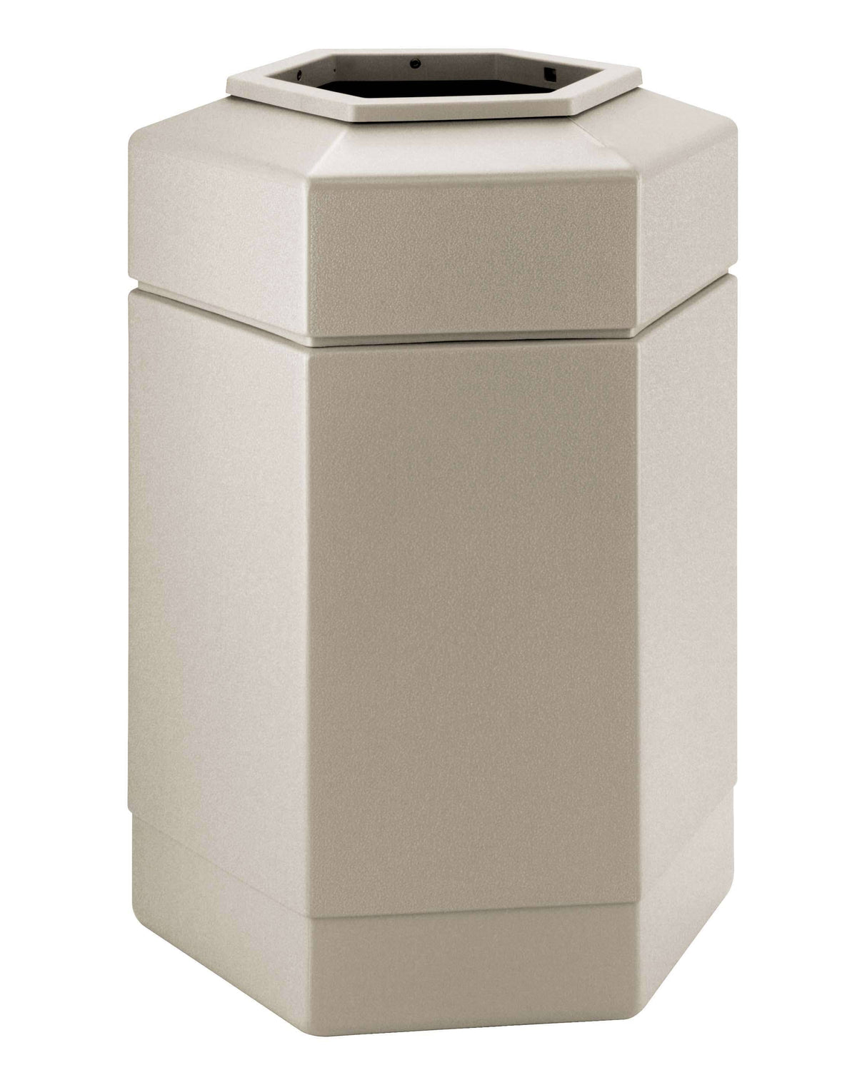 Beige 30-Gallon Hex Waste Container I5397