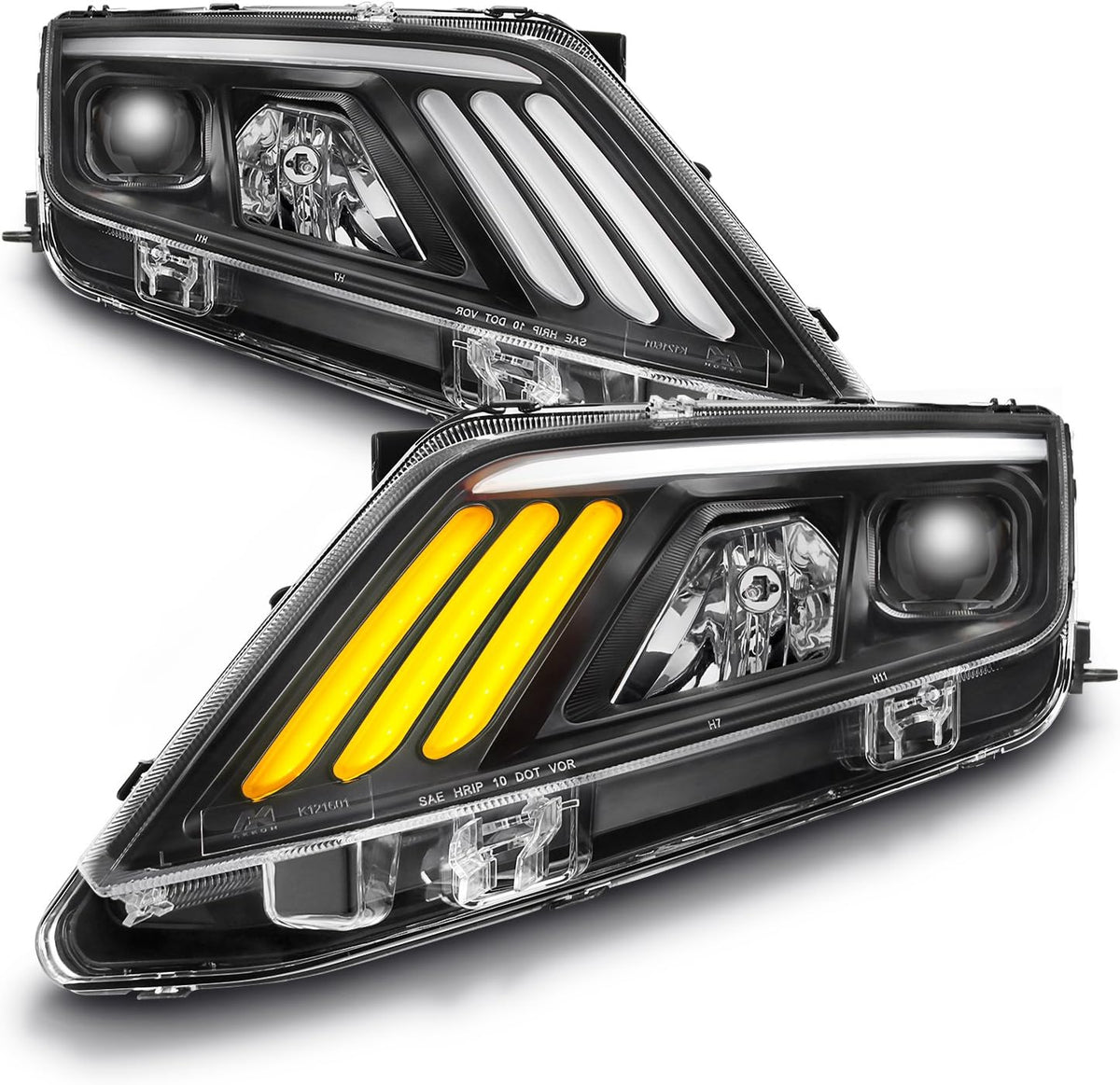 Chrome Projector Headlights with Sequential Turn Signal X1527