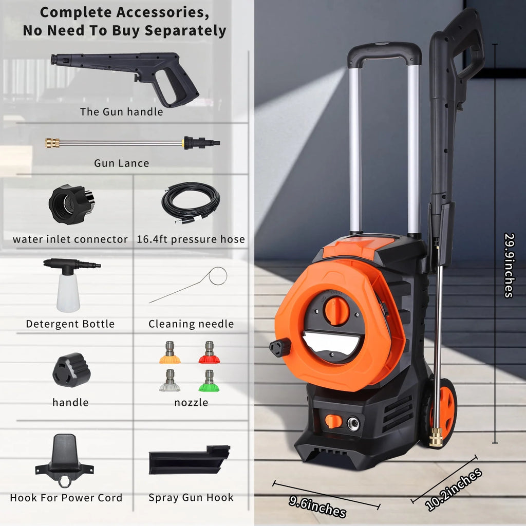 Electric Pressure Washer with 4 Quick Connect Nozzles 2.0GPM 1800W Y741887
