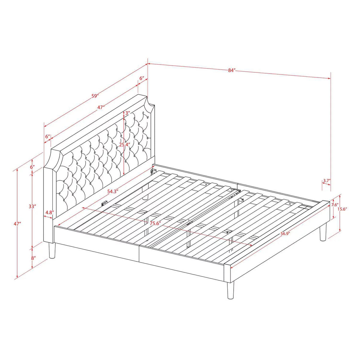 2-Piece Wooden Full Bedroom Set X363