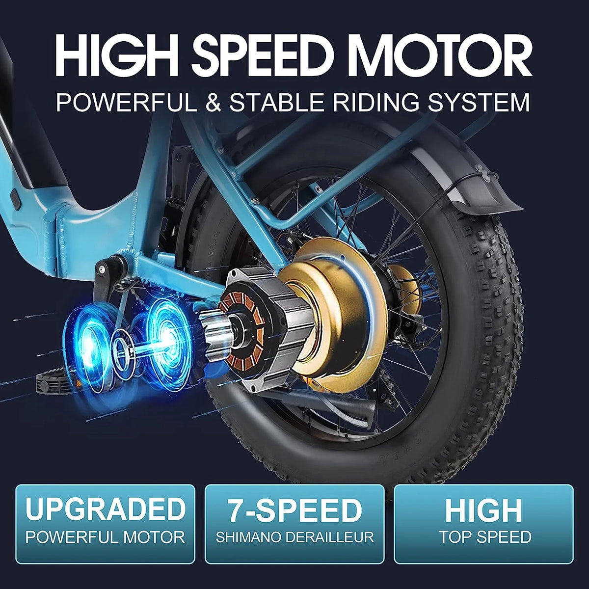 20 Fat Tire Folding Electric Bike 500W 48V 14AH O554806