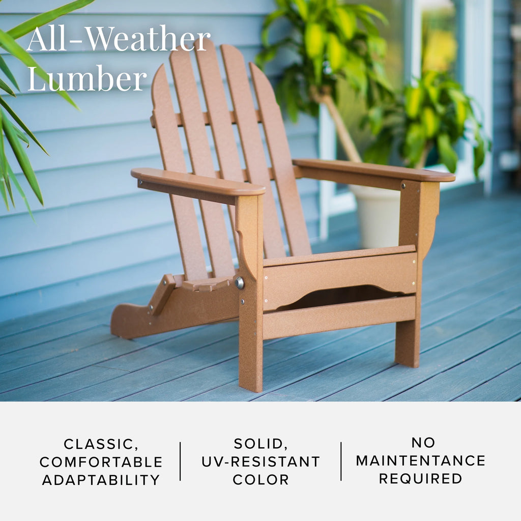 12-Pc Folding Adirondack Chair Set with Ottomans and Side Tables C482645