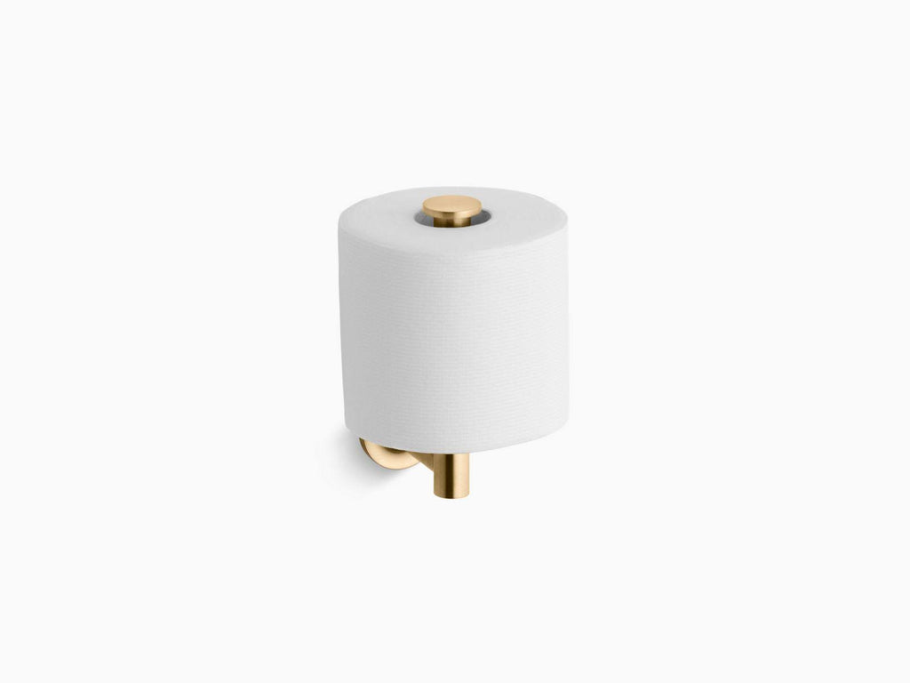 Vibrant Brushed Gold Vertical Toilet Tissue Holder S15870