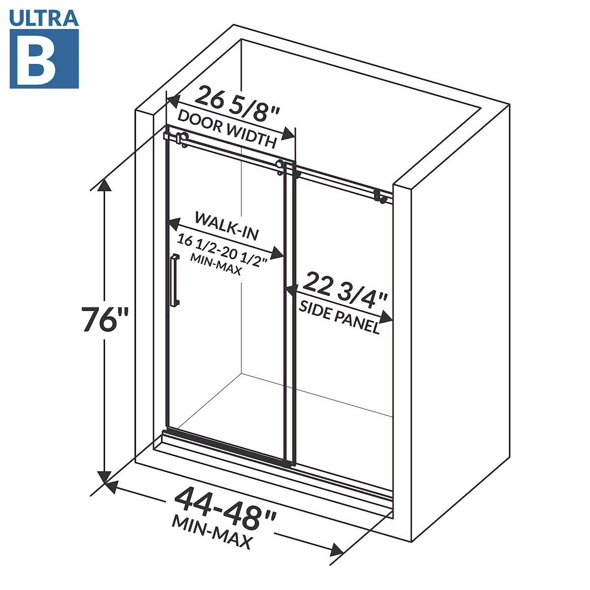 Semi-Frameless Sliding Shower Doors Chrome E859847